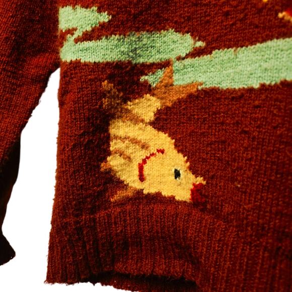 Handmade knit fishing sweater kids size medium - Picture 4 of 5